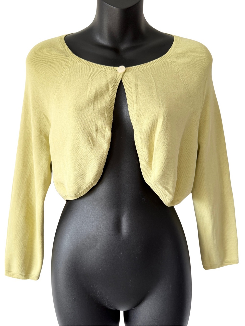 LOFT Ann Taylor Light Green Cropped Button Front Womens Cardigan Sweater Medium